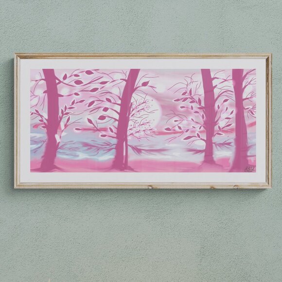 Pink Autumn | Modern Wall Art Decor | Minimalist Digital Print - Picture 1 of 3